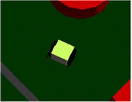 Picture of Static Environment Component. The subject navigates a virtual environment in which they are the only moving object. The environment represents a room with walls and furniture, from a top down perspective.